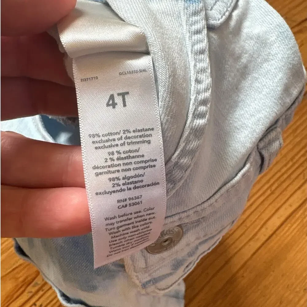OshKosh B'gosh light blue white wash denim overall‎ jean skirt SIZE 4T